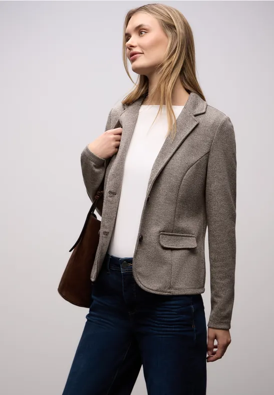 Thumbnail - Street One Frauen Basic Blazer in Braun, Gr: 36