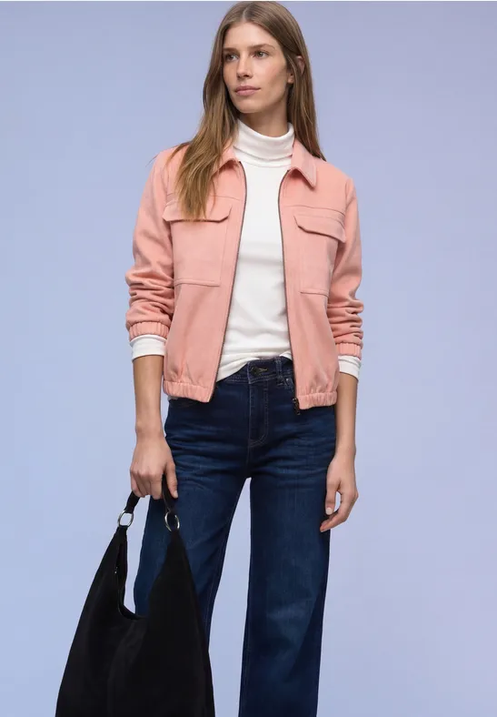 Street One Frauen Kurze Veloursjacke in Orange, Gr: 40