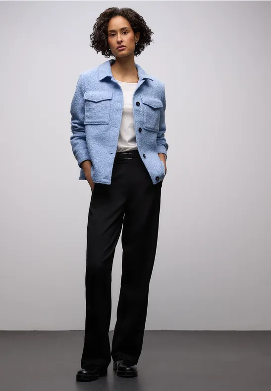 Thumbnail - Street One Frauen Overshirt in Wolloptik in Blau, Gr: 38