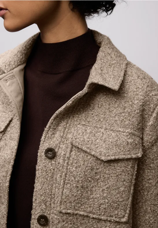 Thumbnail - Street One Frauen Overshirt in Wolloptik in Braun, Gr: 36