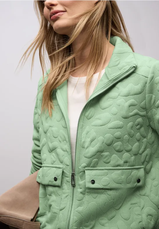 Street One Frauen Leo Strukturjacke in Grün, Gr: 42