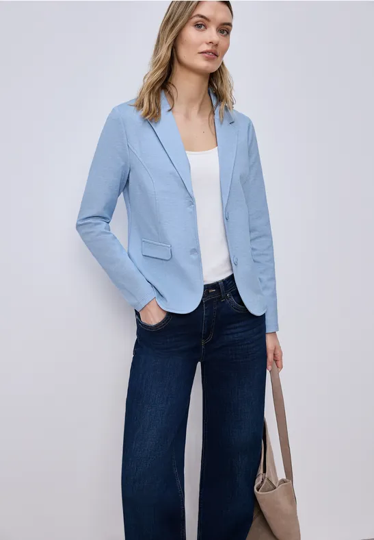 Thumbnail - Street One Frauen Basic Piqué Blazer in Blau, Gr: 38