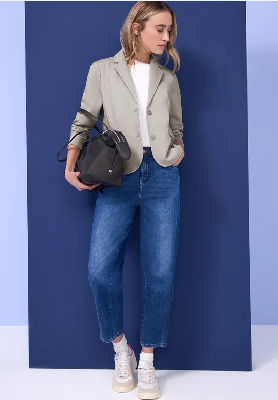 Thumbnail - Street One Frauen Basic Piqué Blazer in Braun, Gr: 42