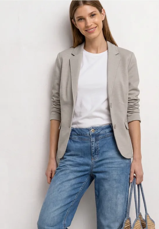 Basic Piqué Blazer female Beige