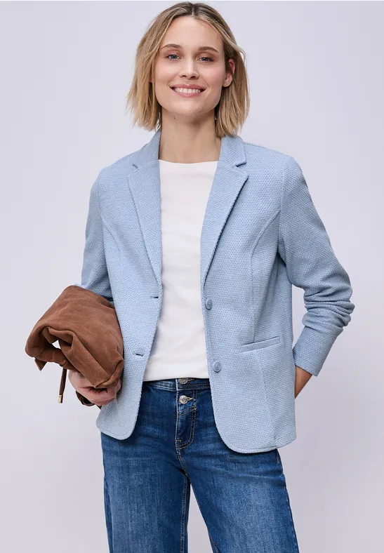 Street One Frauen Strukturblazer in Blau, Gr: 34