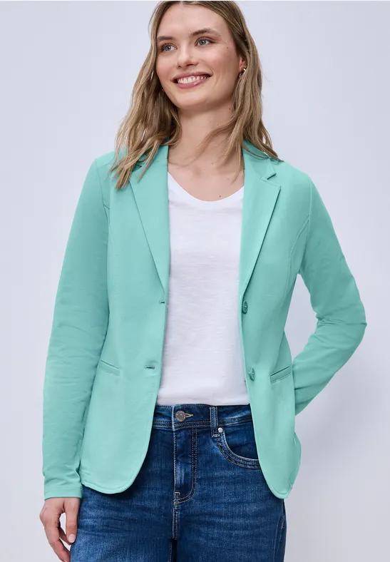 Street One Frauen Basic Blazer aus Jersey in Grün, Gr: 46