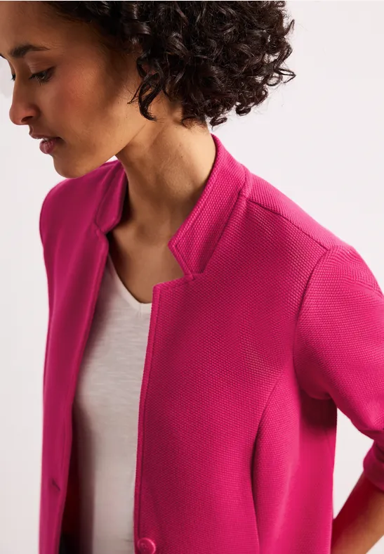 Street One Frauen Blazer aus Jersey mit Struktur in Pink, Gr: 44