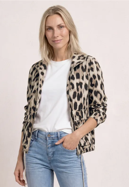 Street One Frauen Jacke mit Stehkragen und Zipper in Beige, Gr: 36
