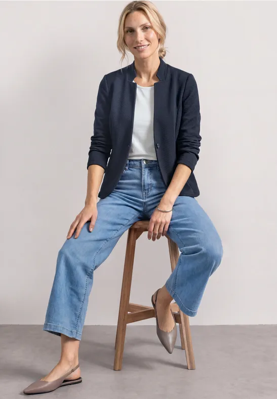 Blazer mit Reverskragen und Struktur female Blau