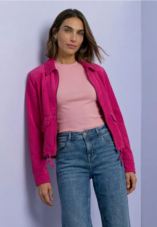 Street One Cordjacke mit Hemdkragen und Zipper