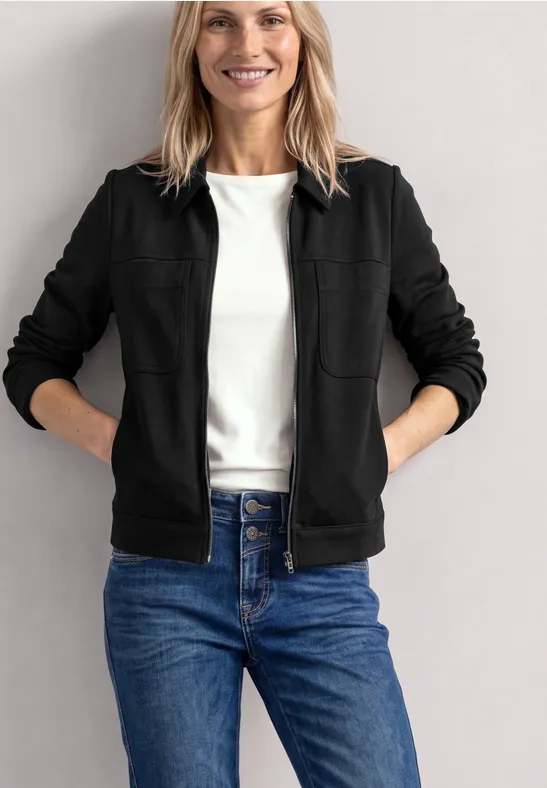 Jacke mit Hemdkragen und Brusttaschen
