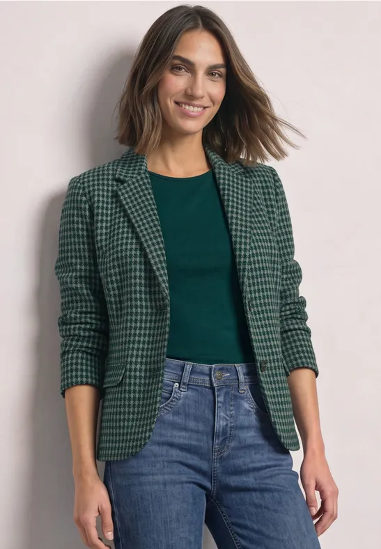 Eenvoudige blazer met reverskraag en patroon