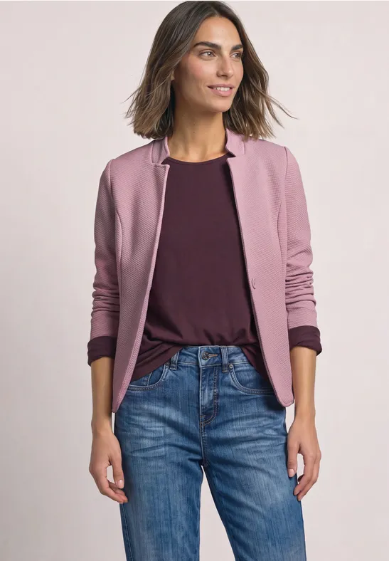Blazer van jersey met structuur