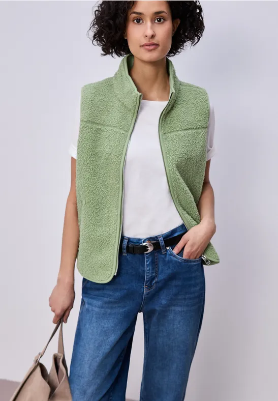 Thumbnail - Weste aus Teddy-Material mit Zipper