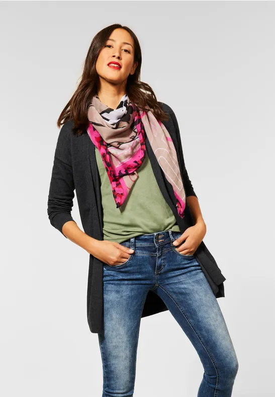 STREET-ONE Langarm Cardigan für Damen in Grau | STREET-ONE