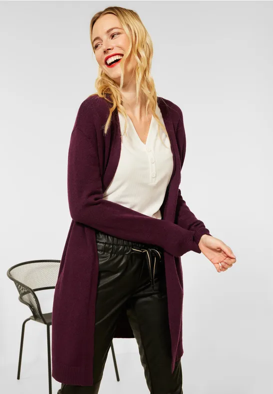 STREET-ONE Cosy Long Cardigan für Damen in Rot | STREET-ONE