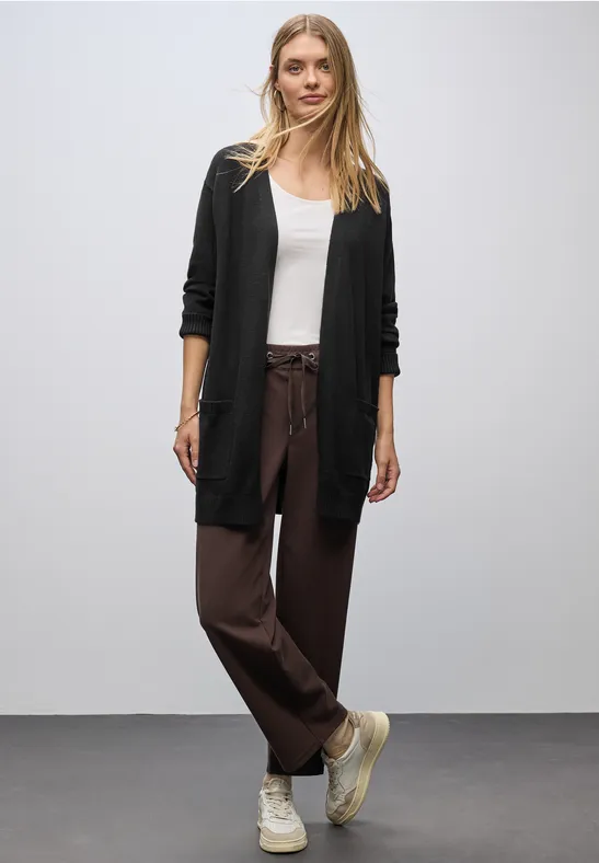 Thumbnail - Street One Frauen Offener Cosy Cardigan in Schwarz, Gr: 36