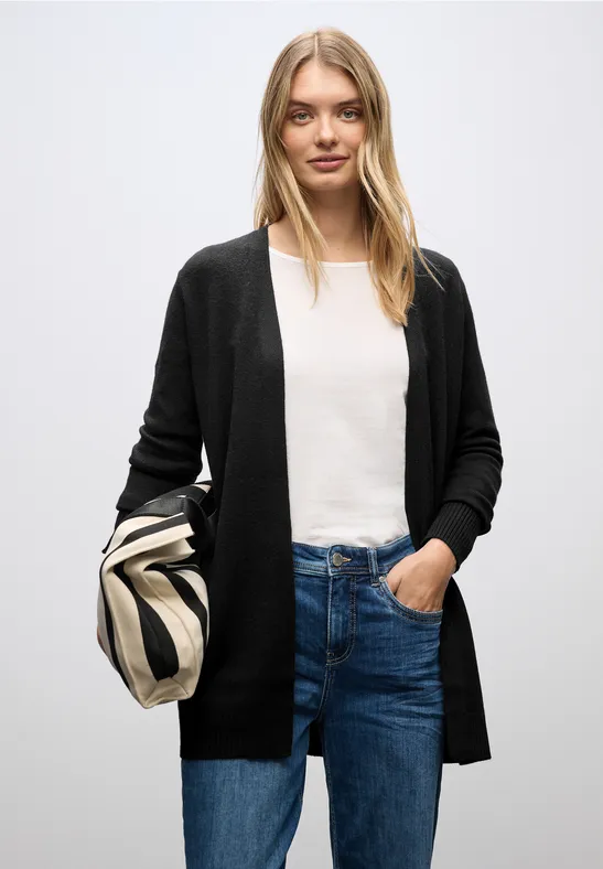 Street One Frauen Offener Cardigan in Schwarz, Gr: 34