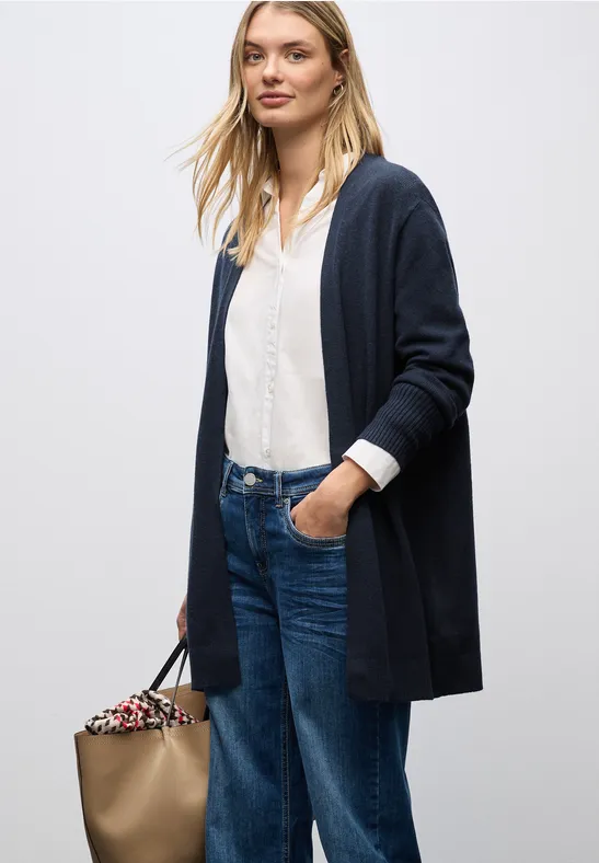 Thumbnail - Street One Frauen Offener Cardigan in Blau, Gr: 34
