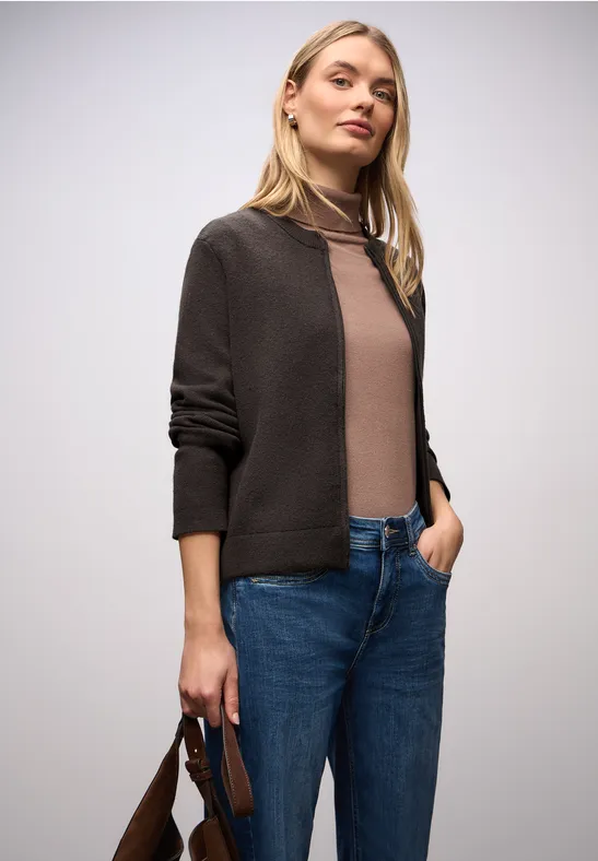 Street One Frauen Kuschliger Cardigan in Braun, Gr: 38