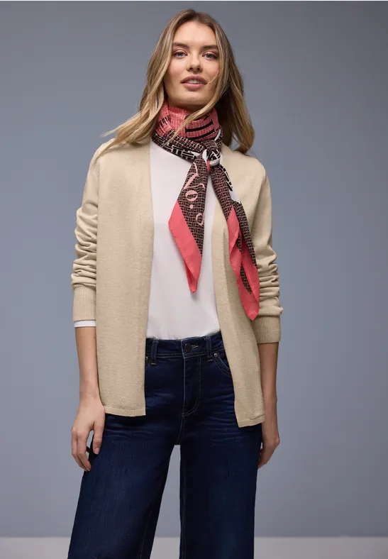 Street One Frauen Cardigan in Unifarbe in Beige, Gr: 46