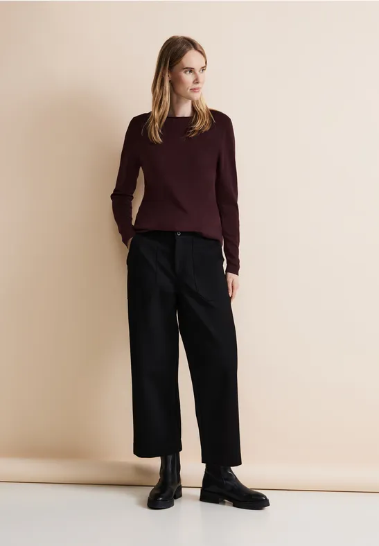 Thumbnail - Street One Frauen Basic Feinstrickpullover in Rot, Gr: 36