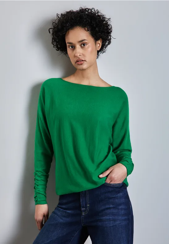 Street One Frauen Dolman Pullover in Grün, Gr: 34