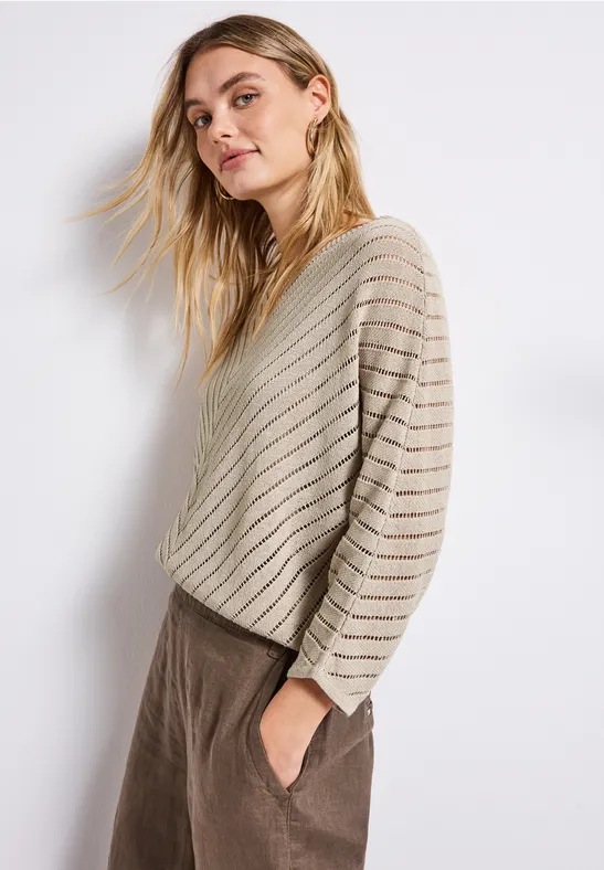 Thumbnail - Street One Frauen Strukturpullover in Beige, Gr: 40