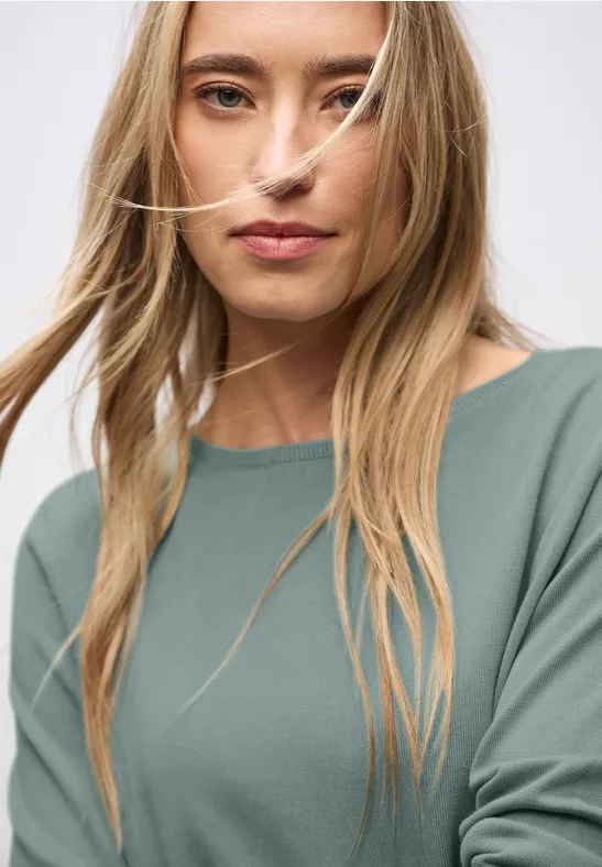 Thumbnail - Street One Frauen Basic Pullover in Grün, Gr: 34