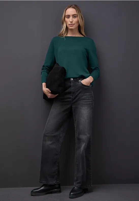 Thumbnail - Street One Frauen Basic Pullover in Grün, Gr: 44