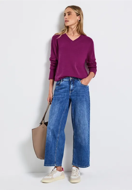 Thumbnail - Street One Frauen V-Neck Pullover in Pink, Gr: 36