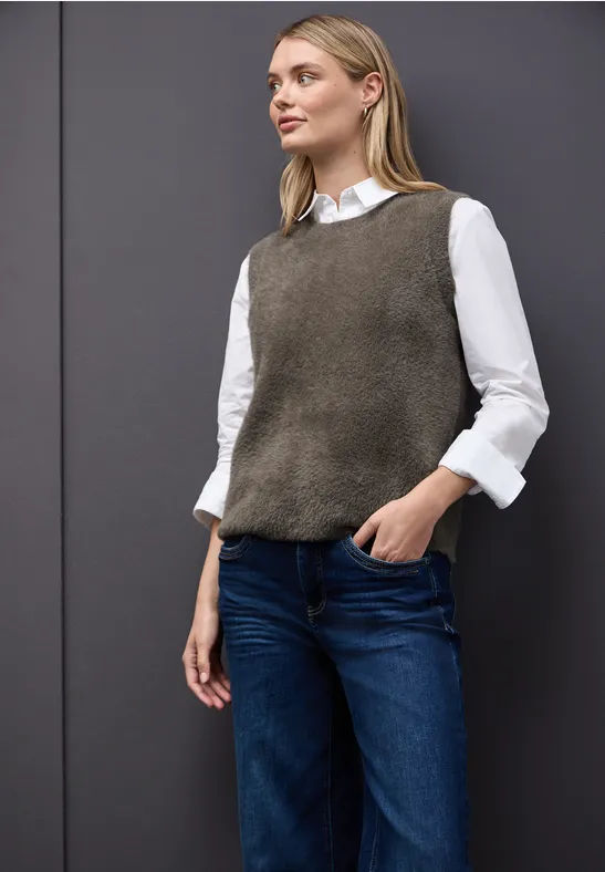 Thumbnail - Street One Frauen Ärmelloser Pullover in Braun, Gr: 42