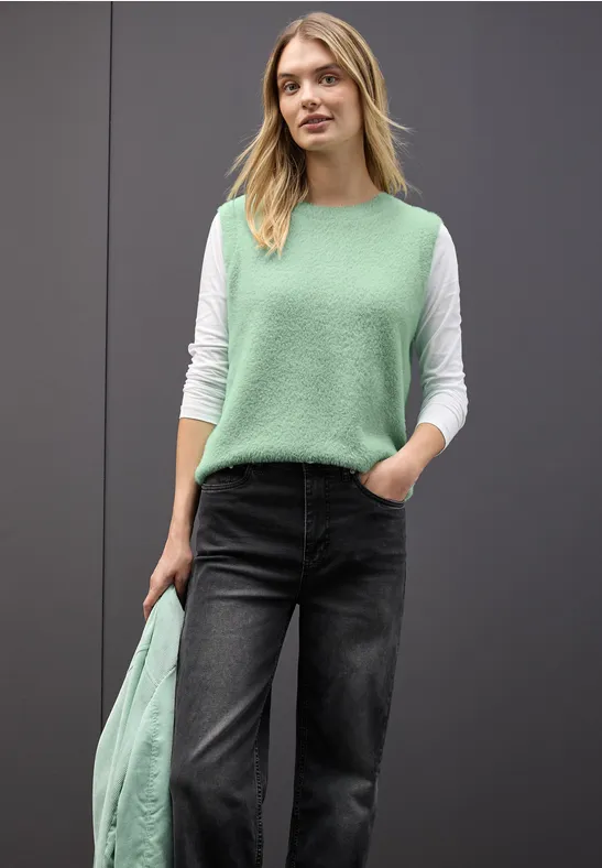 Thumbnail - Street One Frauen Ärmelloser Pullover in Grün, Gr: 36