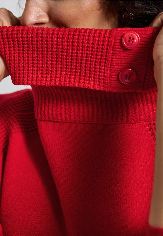 Street One Frauen Pullover mit Stehkragen in Rot, Gr: 40