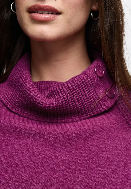 Street One Frauen Pullover mit Stehkragen in Pink, Gr: 40