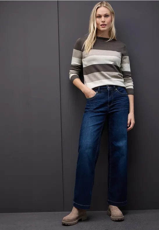 Thumbnail - Street One Frauen Gestreifter Pullover in Braun, Gr: 36