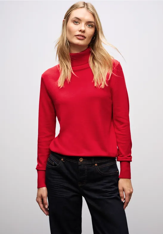 Thumbnail - Street One Frauen Rollkragen Pullover in Rot, Gr: 44