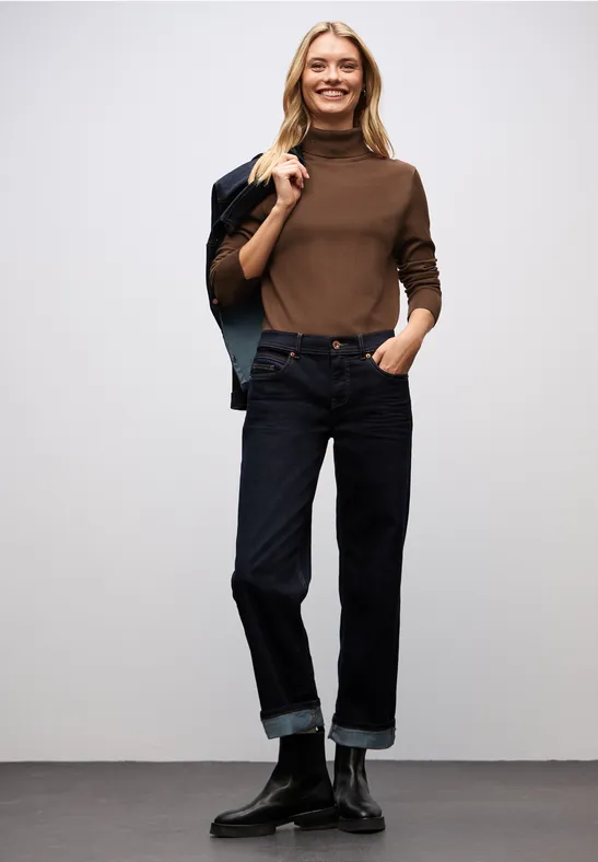 Thumbnail - Street One Frauen Rollkragenpullover in Braun, Gr: 40