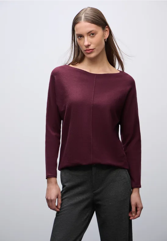Thumbnail - Street One Frauen Basic Dolman Pullover in Rot, Gr: 36