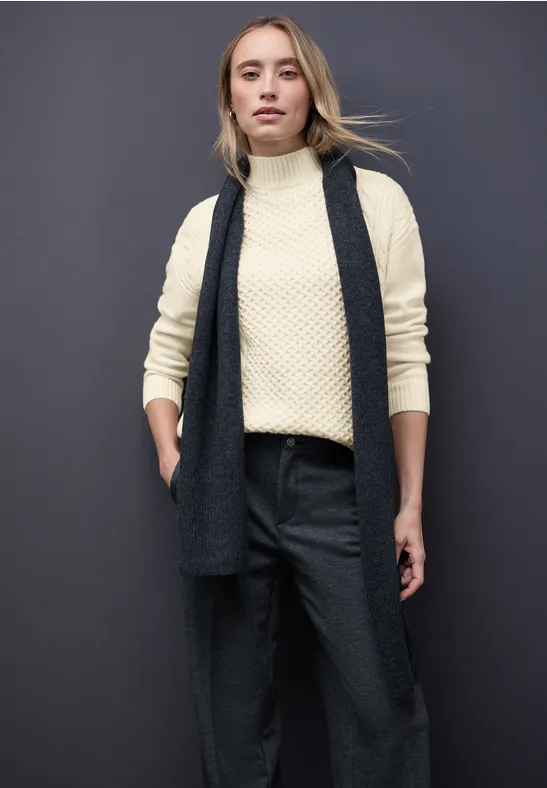 Thumbnail - Street One Frauen Pullover mit Strickmuster in Beige, Gr: 36