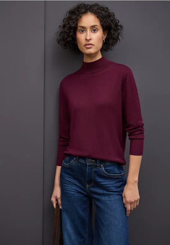 Thumbnail - Street One Frauen Pullover mit Turtleneck in Rot, Gr: 40