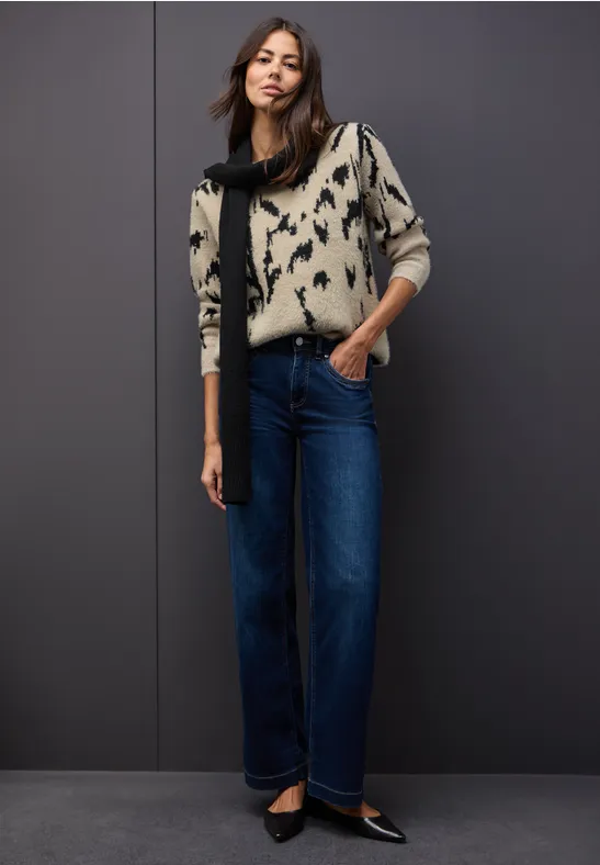 Thumbnail - Street One Frauen Softer Jacquard Pullover in Beige, Gr: 34