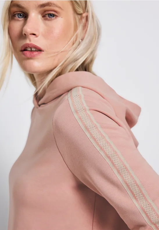 Thumbnail - Street One Frauen Hoodie mit Gallonstreifen in Rosa, Gr: 46