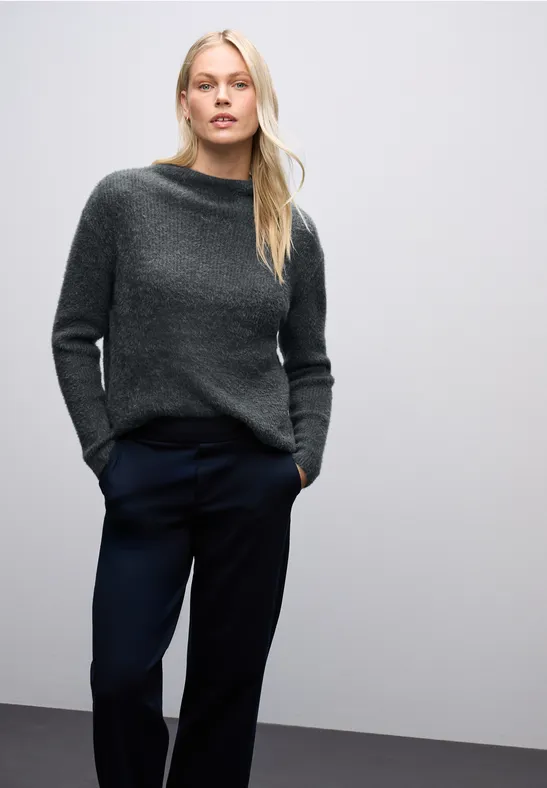 Thumbnail - Street One Frauen Federgarn Pullover in Grau, Gr: 44