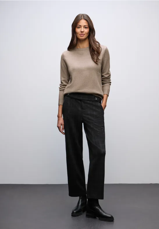 Thumbnail - Street One Frauen Rundhals Pullover in Beige, Gr: 40