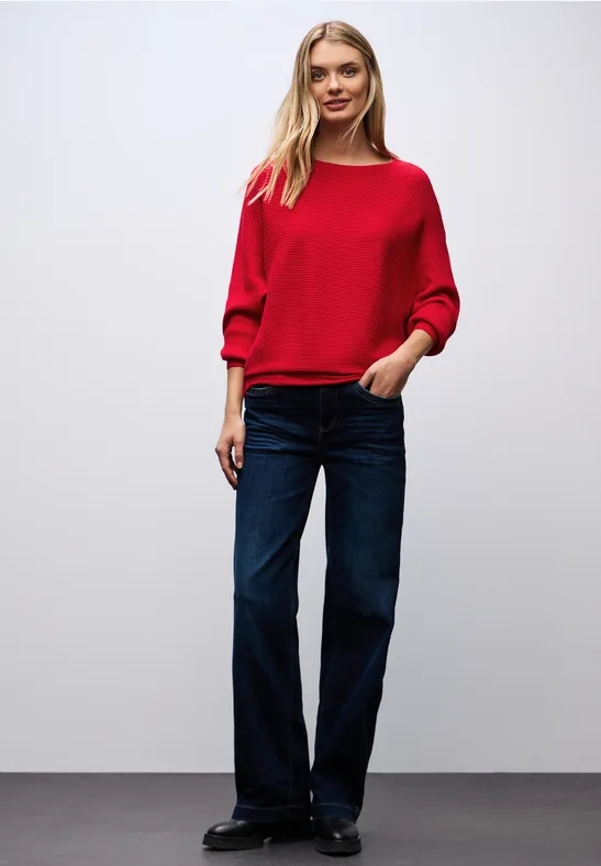 Thumbnail - Street One Frauen Dolman Pullover in Rot, Gr: 40