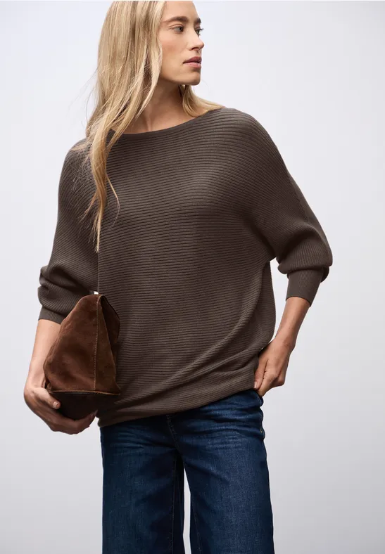 Thumbnail - Street One Frauen Dolman Pullover in Braun, Gr: 36
