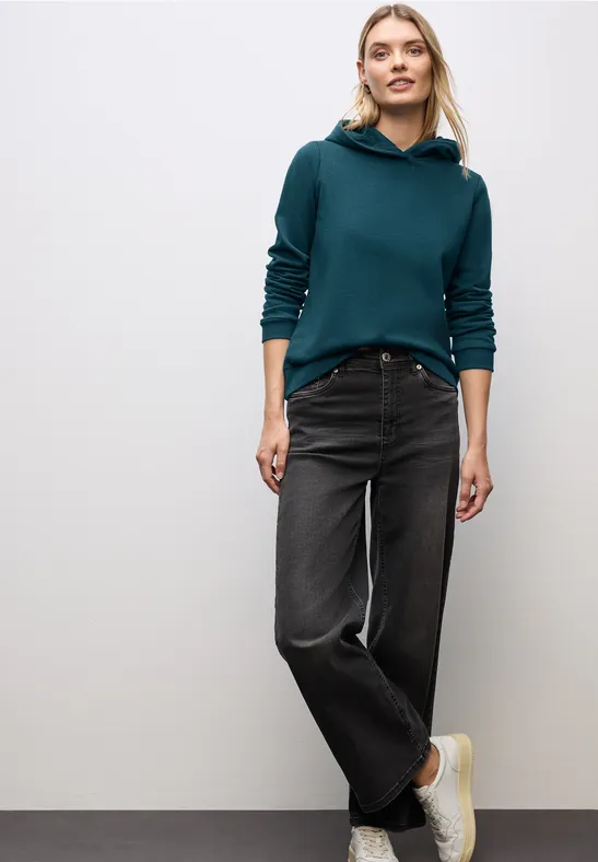 Street One Frauen Sweatshirt mit Kapuze in Türkis, Gr: 34