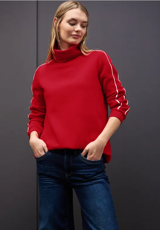 Thumbnail - Street One Frauen Sweatshirt mit Stehkragen in Rot, Gr: 42