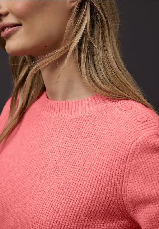Thumbnail - Street One Frauen Pullover mit Knopfdetail in Pink, Gr: 38